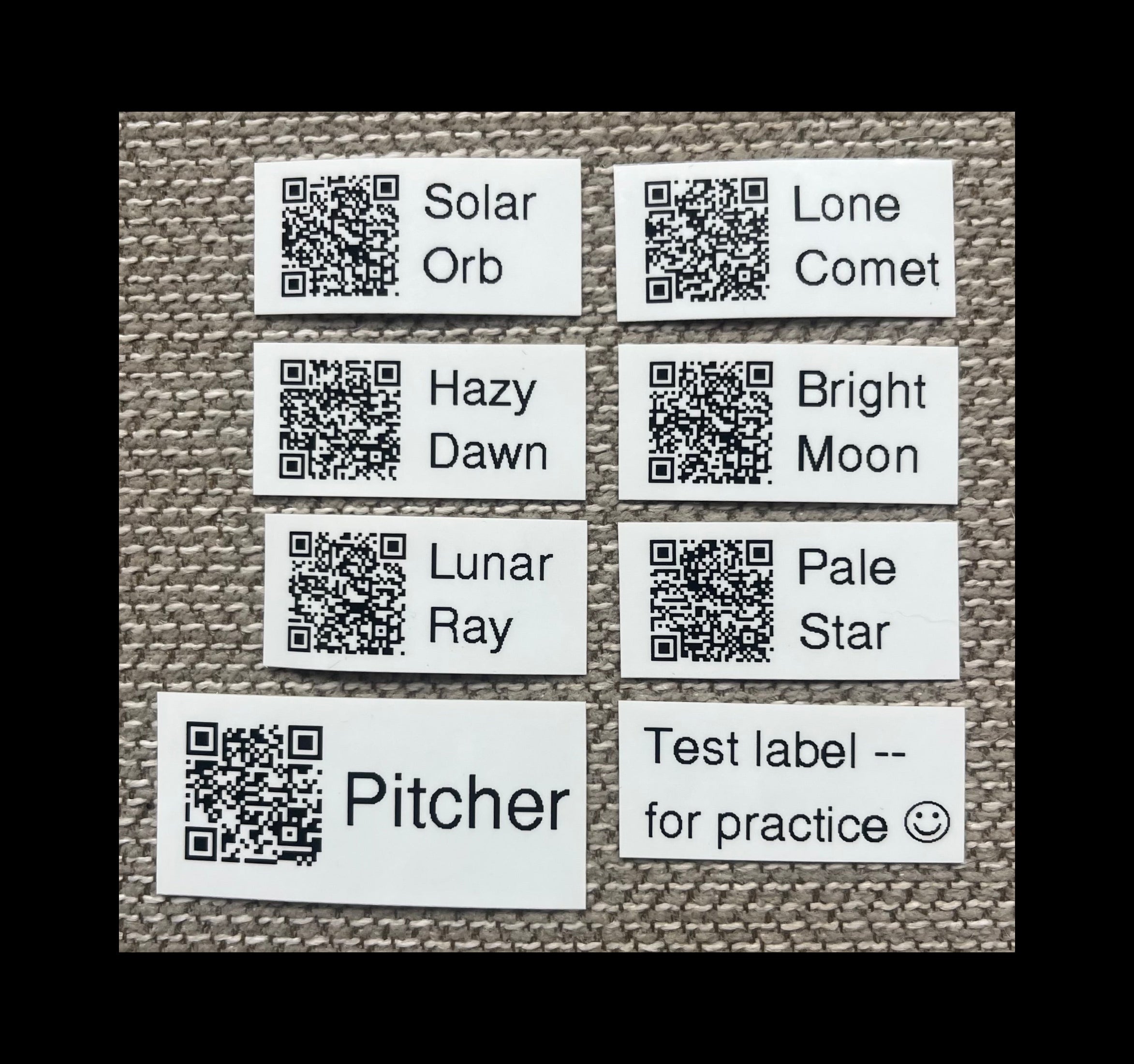 6 Bottle Scan Labels